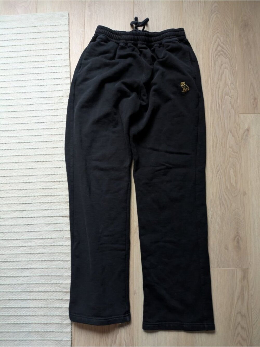 OVO Octobers Very Own Sweatpants XS Black Owl Logo Comfort Fleece Jogger